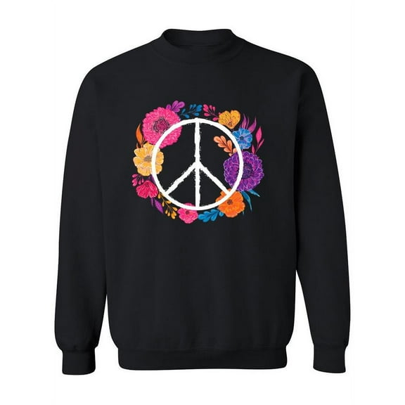 Hippie Peace Symbol. Sweatshirt Women -Image by Shutterstock, Female 5X-Large