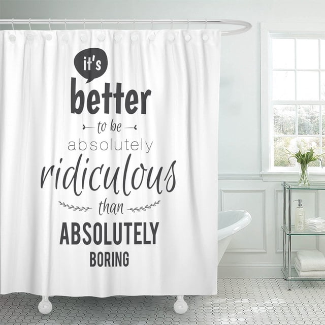 ABPHQTO Colección de citas inspiradoras y motivacionales inusuales Cortina de ducha tipográfica de poliéster 152x180 cm ABPHQTO PKNMT60x72Shower-1391