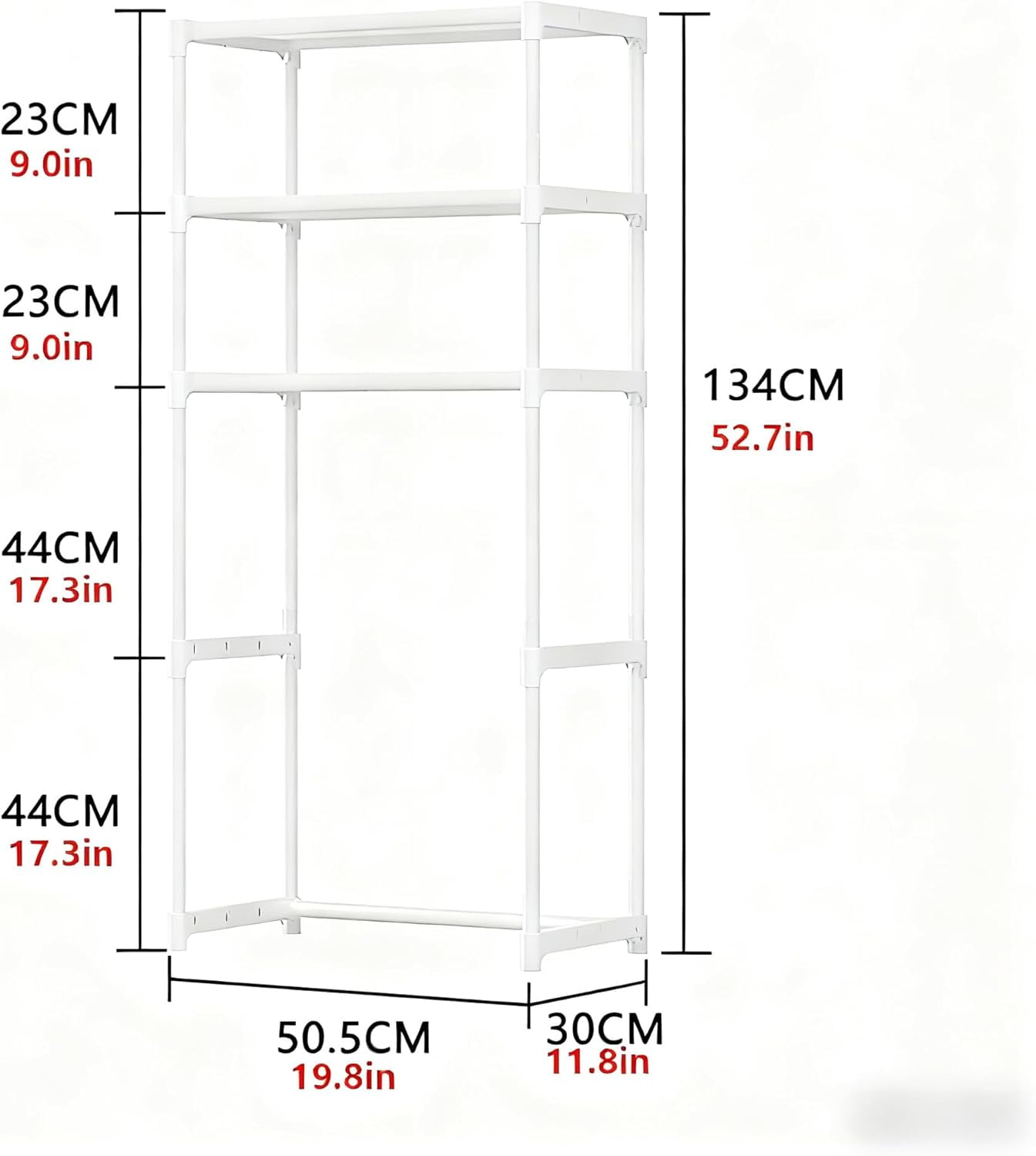 3-Tier Over-The-Toilet Storage Rack - Freestanding Metal Bathroom Shelves w/No-Drill Anti-Tip Kit, Space-Saving Organizer for Bathroom, Laundry, Balcony
