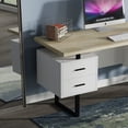thumbnail image 3 of 60'' Mariposa Home Office Computer Desk - Reclaimed White Oak Top, White Body, Black Metal, Black Hardware, 3 of 6