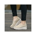 thumbnail image 6 of LUXUR Women Shoes Flat Slip On Loafers Casual Sneakers Memory Foam Insoles Wedge Platform Round Toe Suede Khaki 6, 6 of 6