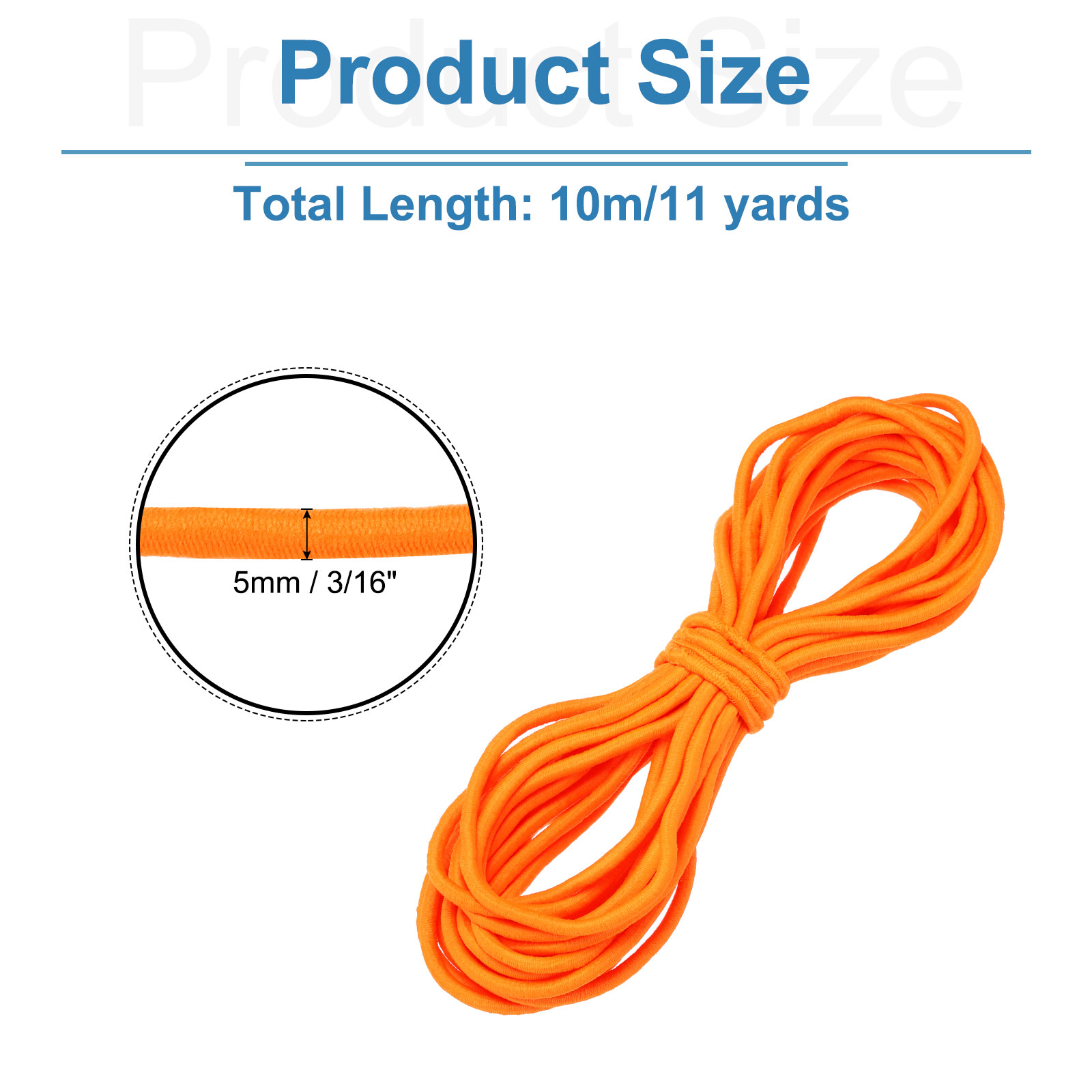 Bande élastique Plate Double Face Sergé, Orange, 2.8 Cm De Large - 2 Yards (environ 1.83 M)