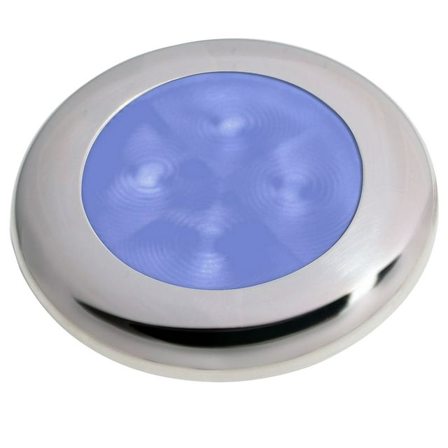 Hella Marine Lámpara LED de Cortesía con Borde de Acero Inoxidable Pulido - Azul