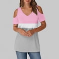 thumbnail image 7 of Lzobxe Tops for Women Trendy Printing Short Sleeved V-Neck off Shoulder T Shirts,Sizes S-2XL, 7 of 7