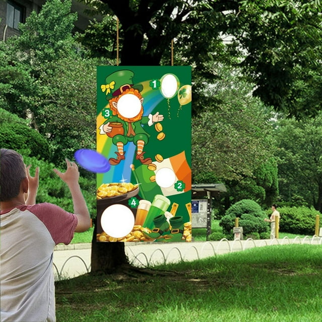 Toss Game Banner Banner temático Decoración reutilizable Fondo de juego de lanzamiento divertido para actividades al aire libre en interiores ropa verde Baoblaze Juguetes para lanzar sacos de arena