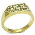 thumbnail image 1 of Men IP Gold Stainless Steel Ring with Top Grade Crystal in Clear - Size 10, 1 of 1