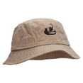 thumbnail image 5 of Fishing on Boat Unisex Multipurpose Crushable Cotton Twill Bucket Hat - Khaki L, 5 of 5