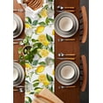 thumbnail image 2 of Lemon Fruit Table Runner 60 Inches, White Flowers Spring Garden Countryside Bed Runner Dresser Scarves Tabletop for Indoor Outdoor Parties/Ceremony/Banquet, 13" x 60", 2 of 8