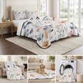 thumbnail image 6 of King Quilt Set 96''x106'', Watercolor Flower Lightweight Bedspread Coverlet Set with 2 Pillow Shams, Spring Farm Leaf Country Retro Plant Breathable All Season Quilt Bedding for Bedroom/Guest Room, 6 of 9