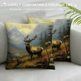 thumbnail image 3 of COMIO  Elk Pillowcase Deer Pillow Cover Square Pillow Case Home Decorative Sofa Bedroom Livingroom, 3 of 5