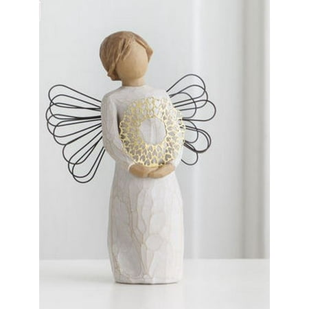 Willow Tree Nativity Angels Willow Tree Sweetheart Angel Holding a Heart Wreath Figurine 27344 Christmas New ()