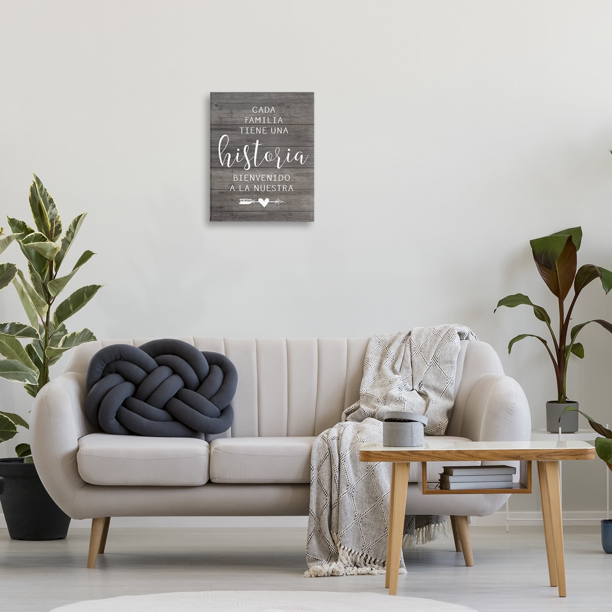 Stupell Industries Nuestra Historia Familiar Inspirational Quotes & Sayings Painting Wrapped Canvas Art Print Wall Art, 16 x 20