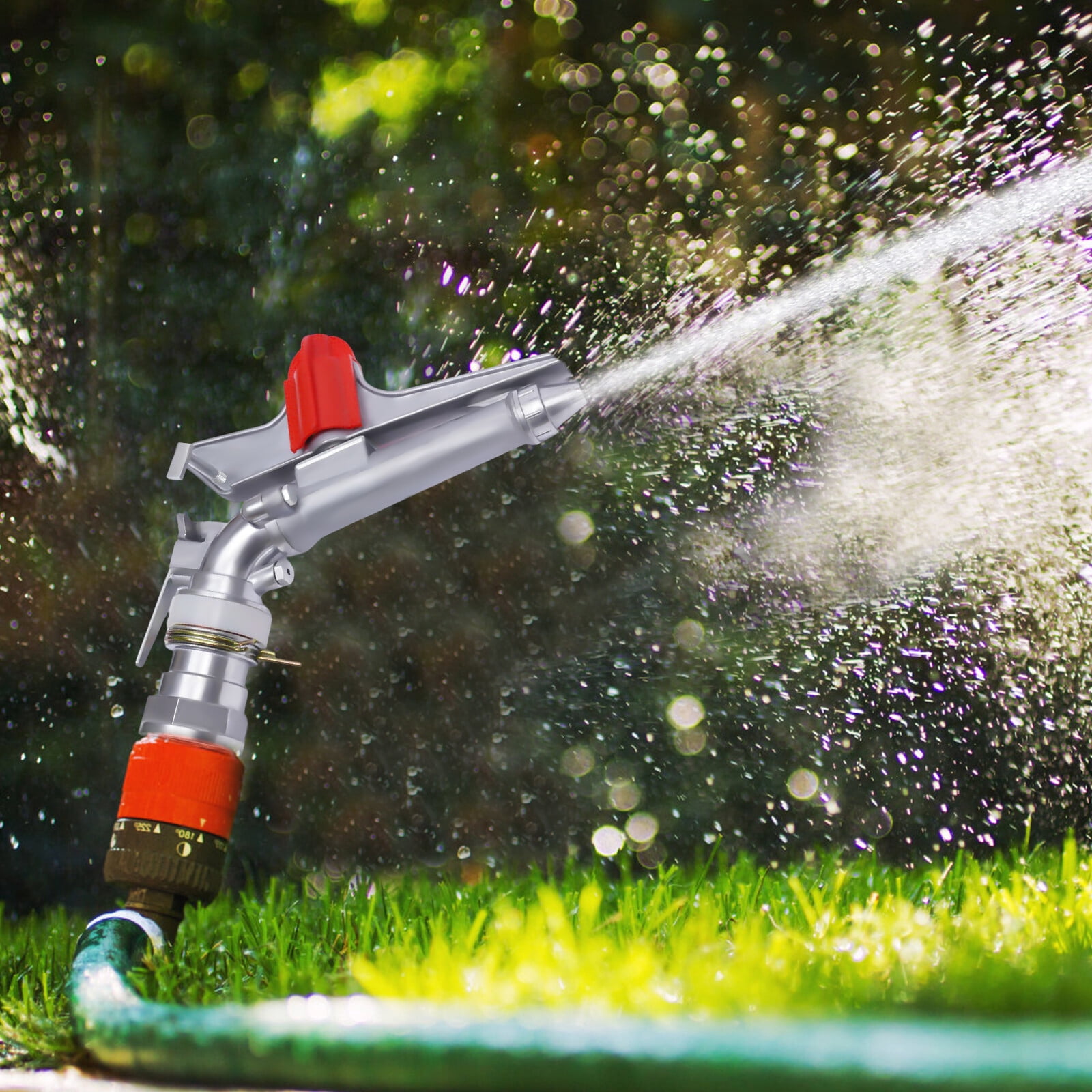 2'' Irrigation Spray Gun Sprinkler Gun Large 360°Adjustable Impact Area Water  17.3*9.3in for Farms, Orchards, Tea Gardens, Forestry