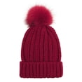 thumbnail image 1 of Sonducket Gorro de lana para mujer, gorro de punto cálido, protección cómoda para los oídos, gorros para adultos para otoño e invierno, gorros Sombreros Vino rojo Sonducket AP013443-04, 1 of 6