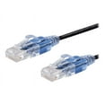 thumbnail image 1 of Monoprice SlimRun - Patch cable - RJ-45 (M) to RJ-45 (M) - 30 ft - UTP - CAT 6a - booted, snagless - black (pack of 10), 1 of 7