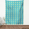 thumbnail image 3 of Summer Fabric by the Yard, Sunny Day and Clouds Weather Journey Joyful Season Cartoon, Decorative Upholstery Fabric for Sofas and Home Accents, 5 Yards, Sky Blue Mustard by Ambesonne, 3 of 4