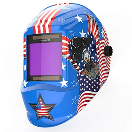

YESWELDER Large Viewing Screen True Color Solar Auto Darkening Welding Helmet 4 Arc Sensor Wide Shade 5/9-9/13 for TIG MIG Arc Weld Grinding Welder Mask LYG-M800H-B