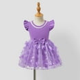 thumbnail image 6 of PatPat Family Matching Outfit Sets Purple Party Dress Button Ruffle Sleeves Spliced Mesh Dress and Colorblock T-shirt Sets, 6 of 12