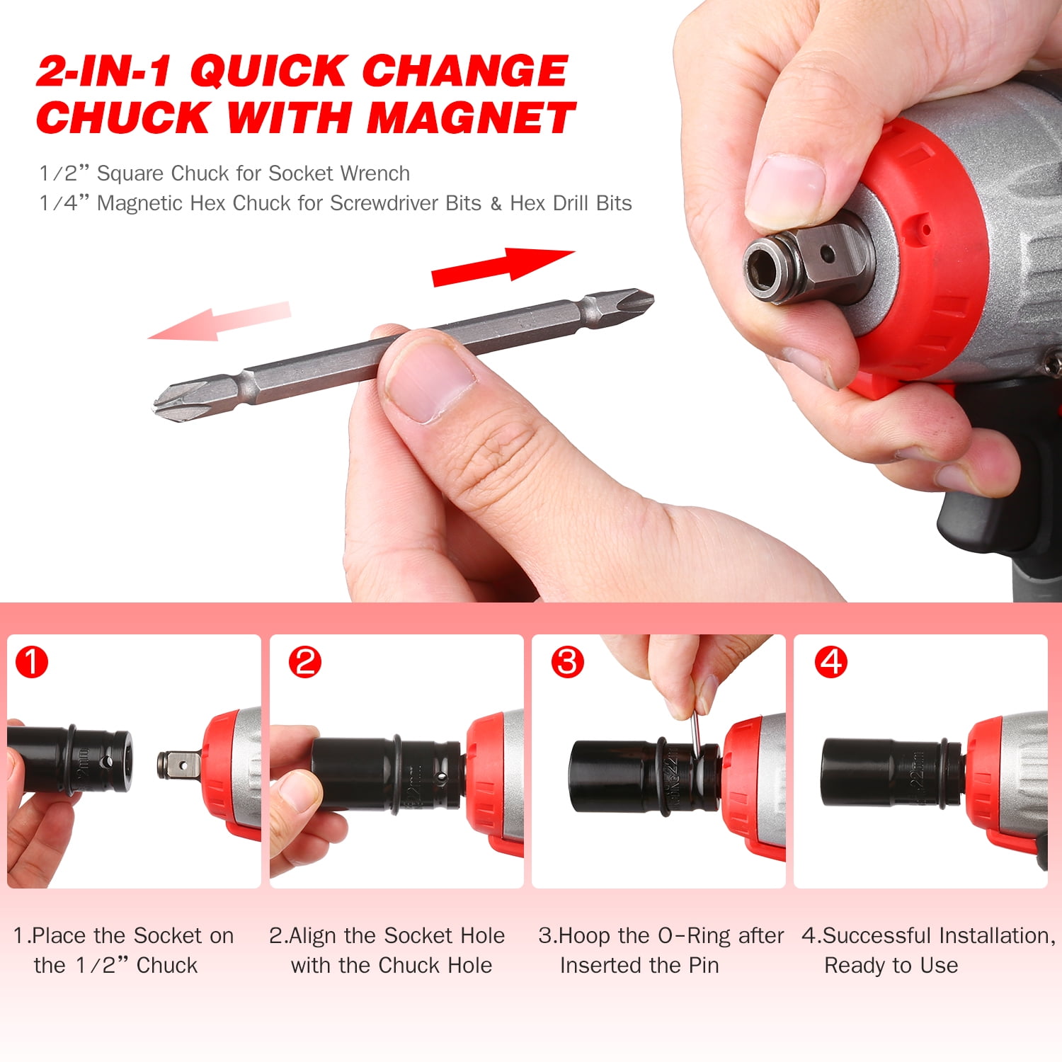NANWEI Cordless Impact Wrench 380Nm Torque Brushless Motor