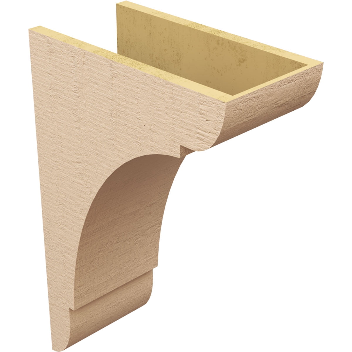 9"W x 18"D x 27"H Classic Olympic Rough Cedar Woodgrain TimberThane Corbel, Primed Tan