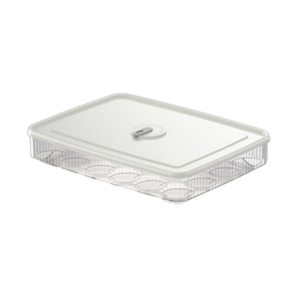 Caja de almacenamiento de huevos para refrigerador, dispensador de huevos, organizador de huevos, contenedor de huevos con tapa Blanco
