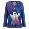 thumbnail image 4 of Godom Women's Halloween Pumpkin T-Shirt Funny Long Sleeve Pullover Tops for Ladies, 4 of 7