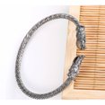thumbnail image 4 of Xingzhi Alloy Man Bracelet Portable Stylish Open End Engraved Bangle Jewelry Gold Type 1, 4 of 6