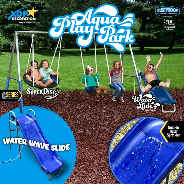 XDP Recreation AQUA PLAY PARK Galvanized Steel Swing Set with Water