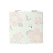 Unique Bargains 1 Pc Women Durable Square Shape Handheld Mirror for Travel Pink Glass