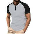 thumbnail image 2 of pstuiky camisetas para hombre, Blusas deportivas informales de verano para hombre, de manga corta, color liso, con cuello en V ropa de hombre xl, 2 of 5