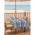 thumbnail image 2 of 54x80 Inch Outdoor Tablecloth with Umbrella Hole Zipper Rectangle Blue Striped Rectangular Tablecloths Outside Waterproof Farmhouse Vintage Stripe Patio Table Cloth Cover for Picnic Party, 2 of 8