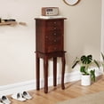 thumbnail image 2 of Costway Jewelry Cabinet with Mirror Armoire Storage Chest Stand Organizer Christmas Brown, 2 of 10