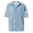 thumbnail image 4 of Mens Short Sleeve Casual Button Down Shirts Summer Untucked Dress Shirts Sky Blue 2XL, 4 of 5