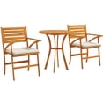thumbnail image 1 of Outsunny 3 Piece Patio Set, Small Patio Table and Chairs w/ Cushions, Brown, 1 of 10