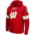 thumbnail image 2 of Men's Colosseum Red Wisconsin Badgers 2.0 Lace-Up Pullover Hoodie, 2 of 4