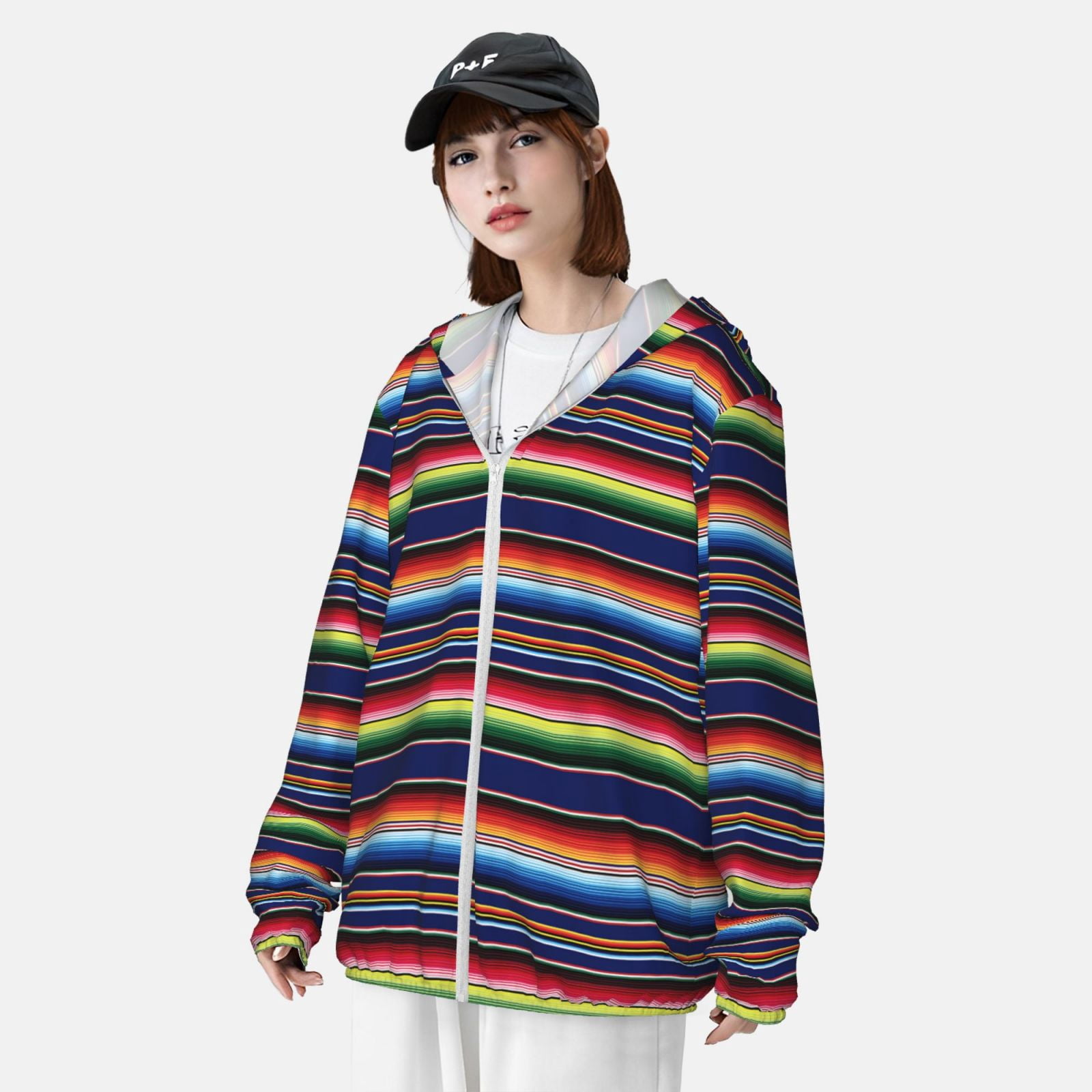 Vsdgher Blanket stripes Print Adult Hoodie Shirts Rash Guard for Men Women,Long Sleeve Sun Protection Fishing Shirts for Athletic Running Swim-Large