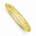 thumbnail image 1 of 14k Yellow Gold 4 / 16 Oversized Laser Cut Hinged Bangle Cuff Bracelet (Width = 7mm ), 1 of 2