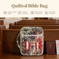 thumbnail image 7 of Xixirimido Deer Forest Camo US Flag Print Quilted Bible Cover Case for Women Men Large Carrying Bag Book Tote Bags with Handle Bible Study Supplies Christian Gifts, 7 of 7