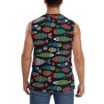 thumbnail image 4 of Pofeuu Hand Drawn Colorful Fishes Print Men's Muscle T-Shirt, Sleeveless, Muscle Tank, Classic Muscle Tee Top For Men Casual Sleeveless Muscle T-Shirt Trendy Clothes-3X-Large, 4 of 7