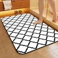 thumbnail image 5 of 1pc Black and White Geometric Design Bathroom Rug Bathroom Decor and Accessories- Durable,Anti Slip,And Quick Drying,Suitable For Indoor/outdoor Use - Perfect For Bathrooms,Bedrooms,Kitchens, 5 of 9