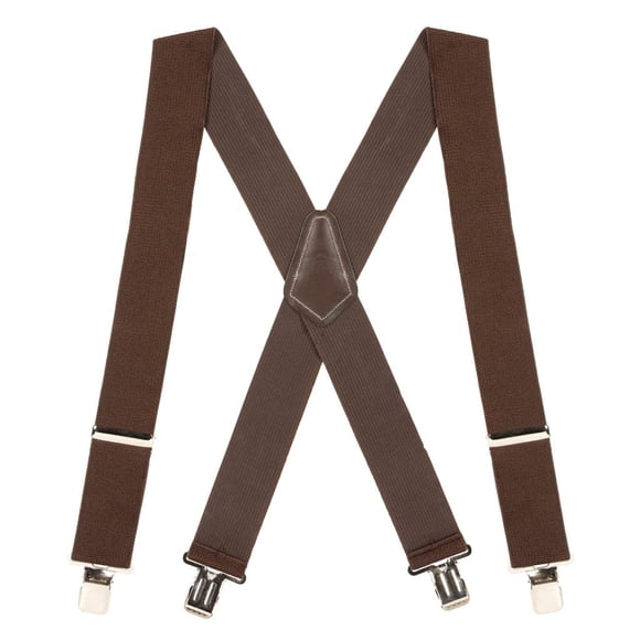 Suspender Store 2 Inch Wide Clip Suspenders - BROWN 54" for 6'1" to 6'5" tall