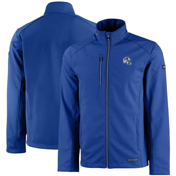 Men's Cutter & Buck Royal Buffalo Bills Evoke Eco Softshell Recycled Full-Zip Jacket