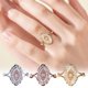 thumbnail image 1 of Anillo vintage de encaje para mujeres con circonia - Anillo ovalado personalizado con diseño floral para regalos y elegancia cotidiana, 1 of 1