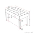 thumbnail image 2 of CorLiving California Faux Leather Square Tufted Bench with Wood Legs, White, 2 of 8
