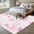 thumbnail image 5 of Area Rug 60×96in, Pink Flower Spring Watercolor Floral Floor Carpet Living Room Rug, Farm Plant on White Non-Slip Welcome Mat Indoor Rugs for Bedroom Dining Room, 5 of 9