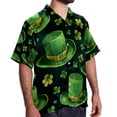thumbnail image 2 of Saint Patrick's Day Men's Short Sleeve Poplin Shirt, Casual Printed Button Down, Summer Beach Hawaiian Shirts, Unisex, 2 of 6