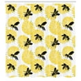 thumbnail image 3 of Bee Shower Curtain, Bees and Dandelion Flowers in Nature Detail Theme on White Background Print, Fabric Bathroom Set with Hooks, 69W X 84L Inches Extra Long, Yellow Black and White, by Ambesonne, 3 of 3