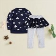 thumbnail image 2 of TOWED22 Toddler Girl Clothes Baby Sweatshirt Cute Graphic Print Fall Winter Outfits Long Sleeve Tops Pants Set 2 Pcs,Blue,5-6 Y, 2 of 4