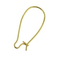 thumbnail image 5 of 50pcs Brass Metal Kidney Earring Hook Ear Wire For Jewelry Making Findings Gold, 25mm, 5 of 5