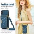 thumbnail image 6 of Feishell Crossbody Wallet Women Case for iPhone XS, iPhone X,[RFID Blocking] Credit Card Holder Phone Case with Strap,PU Leather Purse with Lanyard Bling Flip Cover For iPhone X/XS, Blue, 6 of 10